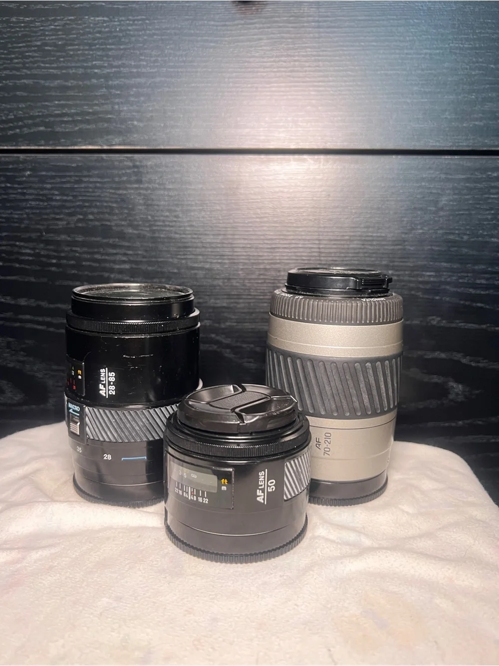 📸Minolta Maxxum AF Lens Bundle-28-85mm (3.5), 50mm (1.4), and 70-210MM (4.5)